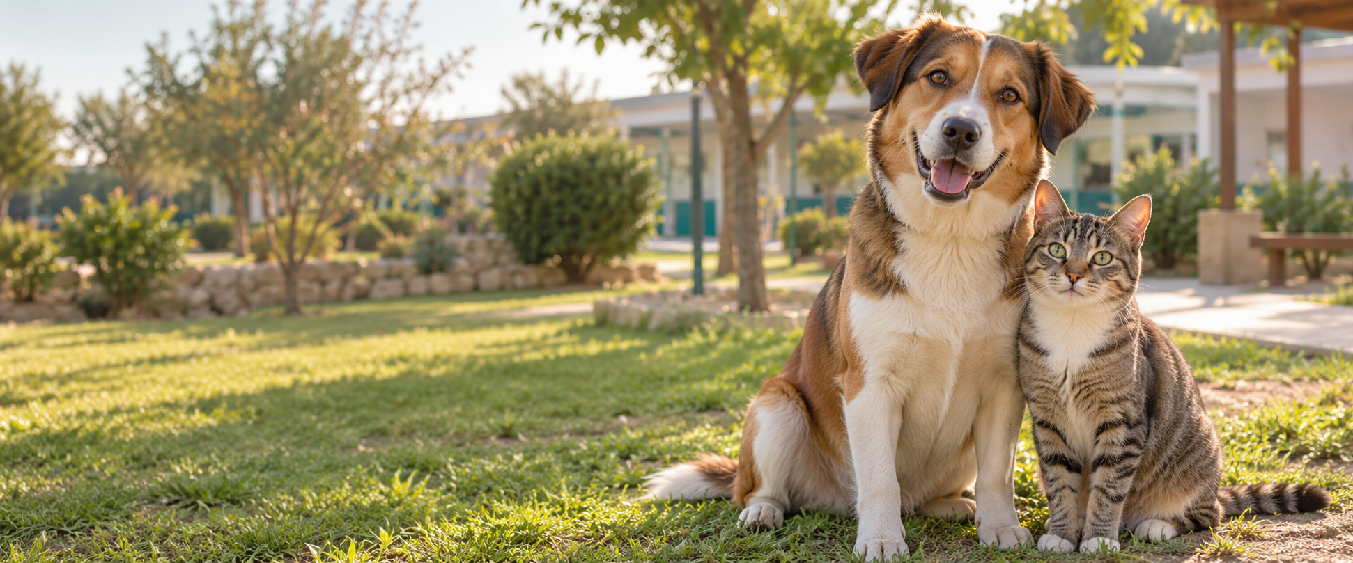 Yuva bekleyen kedi ve köpek